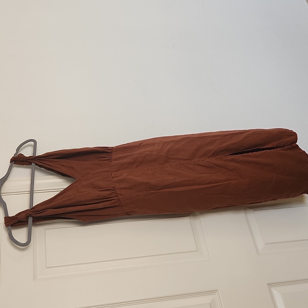 Zara Brown Linen Retro Inspired Dress. Sz Small - Picture 5 of 9